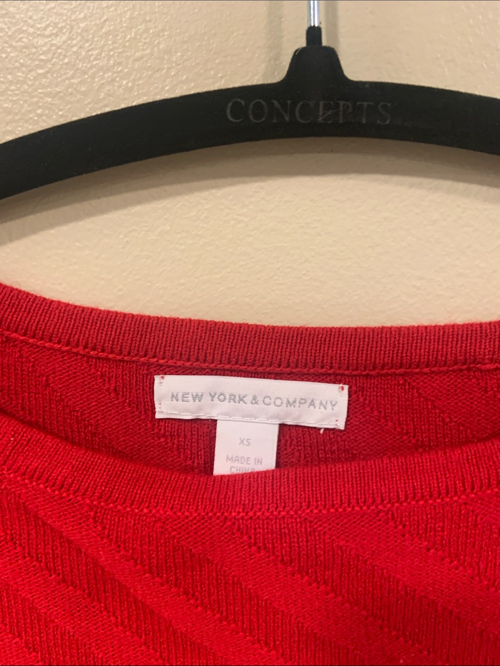 New York & Company Red Scoop-Neck Lightweight Knit Sweater - Picture 2 of 2